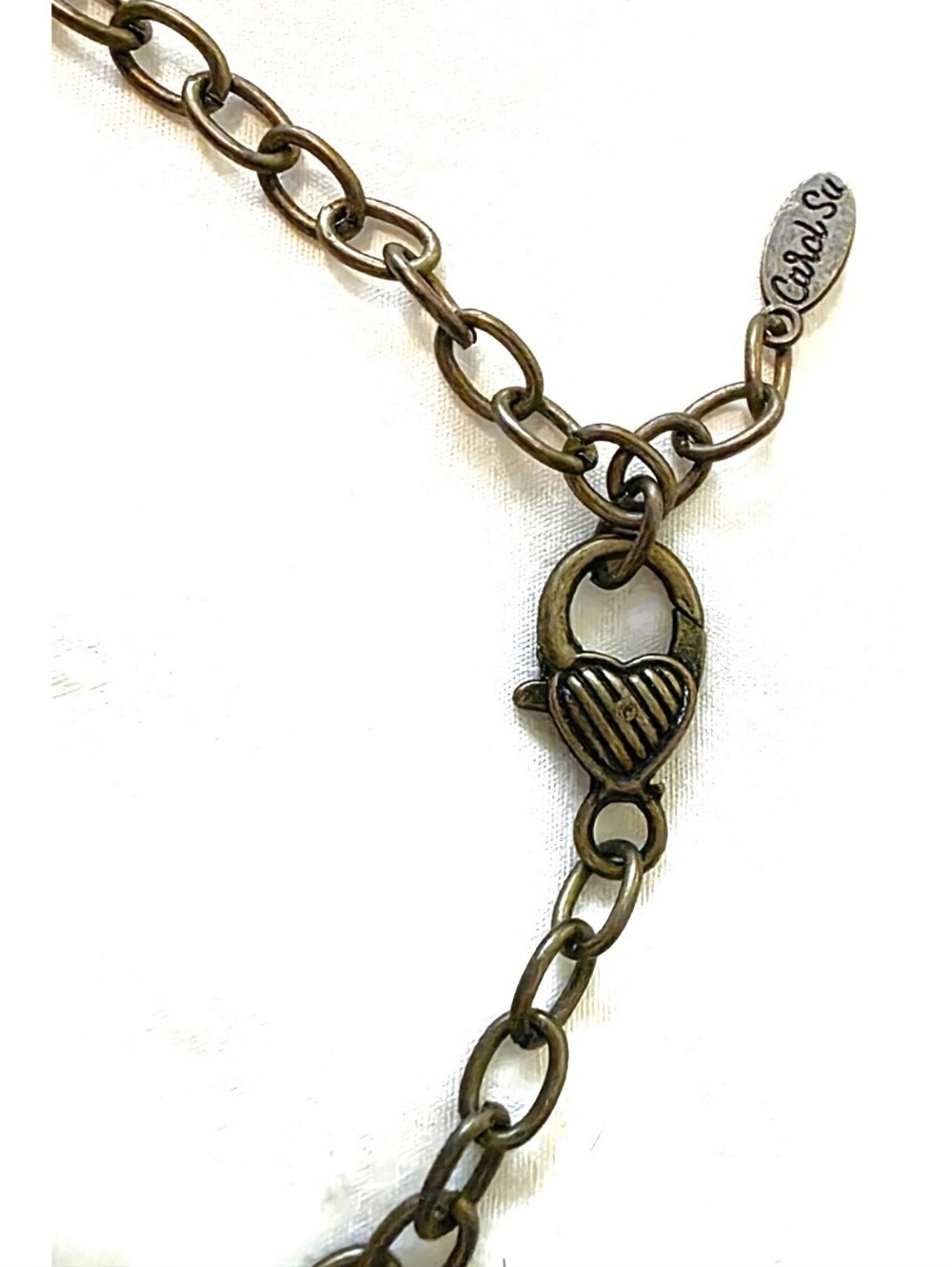 CAROL SU Jasper Heart Crystal & Stone Necklace - Picture 5 of 5